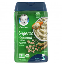 Gerber, Organic Oatmeal Cereal, Sitter, Millet Quinoa, 8 oz (227 g)