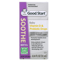 Gerber, Soothe, Vitamin D & Probiotic Drops, Birth +, 0.34 fl oz (10 ml)