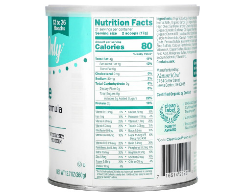 Nature's One, Toddler Formula, No GMO, Whey Protein, Dairy, 12.7 oz (360g) Nature's One, Toddler Formula, No GMO, Whey Protein, Dairy, 12.7 oz (360g)