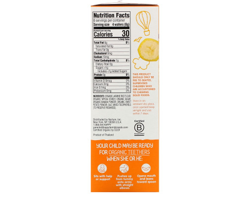 Nurture Inc. (Happy Baby) Gentle Teethers Organic Teething Wafers Banana & Sweet Potato 12- (2 Packs) 0.14 oz (4 g) Each Nurture Inc. (Happy Baby) Gentle Teethers Organic Teething Wafers Banana & Sweet Potato 12- (2 Packs) 0.14 oz (4 g) Each