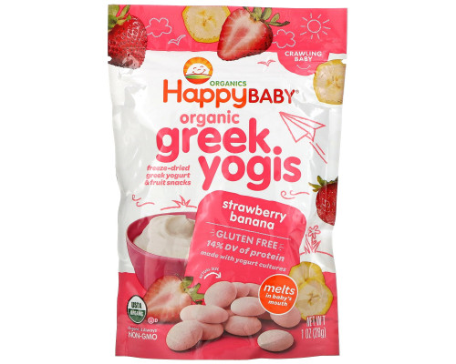 Nurture Inc. (Happy Baby), happyyogis, Greek Yogurt, Strawberry Banana, 1 oz (28 g) Nurture Inc. (Happy Baby), happyyogis, Greek Yogurt, Strawberry Banana, 1 oz (28 g)