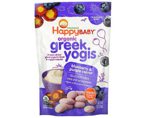 Nurture Inc. (Happy Baby) happyyogis Greek Yogurt Blueberry & Purple Carrot 1 oz (28 g) Nurture Inc. (Happy Baby) happyyogis Greek Yogurt Blueberry & Purple Carrot 1 oz (28 g)