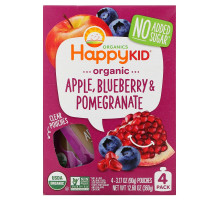 Nurture Inc. (Happy Baby), HappySqueeze, Super Organic, Apple Blueberry & Pomegranate, 4 Pouch, 3.17 oz (90 g)