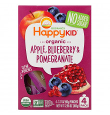Nurture Inc. (Happy Baby), HappySqueeze, Super Organic, Apple Blueberry & Pomegranate, 4 Pouch, 3.17 oz (90 g)