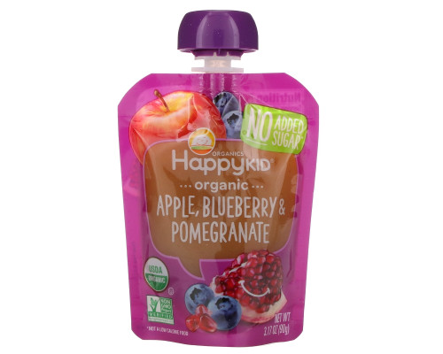 Nurture Inc. (Happy Baby), HappySqueeze, Super Organic, Apple Blueberry & Pomegranate, 4 Pouch, 3.17 oz (90 g) Nurture Inc. (Happy Baby), HappySqueeze, Super Organic, Apple Blueberry & Pomegranate, 4 Pouch, 3.17 oz (90 g)
