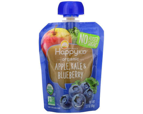 Nurture Inc. (Happy Baby), Happy Squeeze, Organic Superfoods, Twist, Organic Apple, Kale, & Blueberry, 4 Pouches, 3.17 oz (90 g) Each Nurture Inc. (Happy Baby), Happy Squeeze, Organic Superfoods, Twist, Organic Apple, Kale, & Blueberry, 4 Pouches, 3.17 oz (90 g) Each