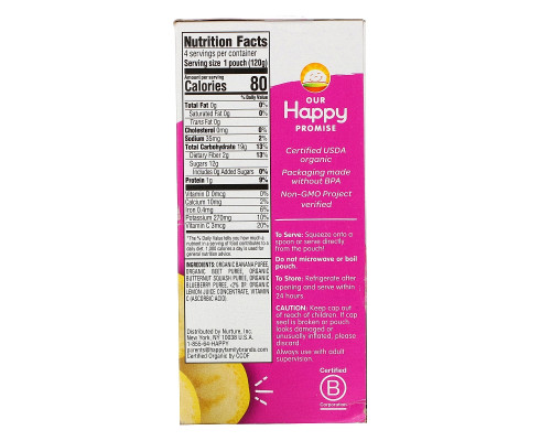 Nurture Inc. (Happy Baby), HappyTot, Love My Veggies, Banana, Beet, Squash & Blueberry, 4 Pouches, 4.22 oz (120 g) Each Nurture Inc. (Happy Baby), HappyTot, Love My Veggies, Banana, Beet, Squash & Blueberry, 4 Pouches, 4.22 oz (120 g) Each