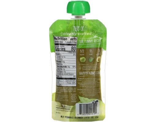 Nurture Inc. (Happy Baby), Organic Happy Baby Food, Stage 2, 6+ Months, Apples, Kale & Avocados, 4 oz (113 g) Nurture Inc. (Happy Baby), Organic Happy Baby Food, Stage 2, 6+ Months, Apples, Kale & Avocados, 4 oz (113 g)