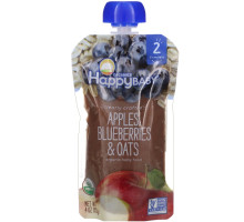Nurture Inc. (Happy Baby), Organic Baby Food, Stage 2, 6+ Months, Apples, Blueberries, & Oats, 4.0 oz (113 g)