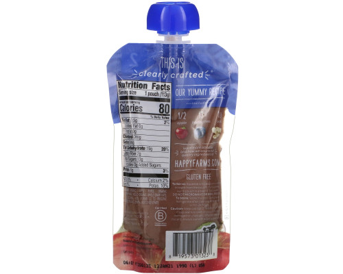 Nurture Inc. (Happy Baby), Organic Baby Food, Stage 2, 6+ Months, Apples, Blueberries, & Oats, 4.0 oz (113 g) Nurture Inc. (Happy Baby), Organic Baby Food, Stage 2, 6+ Months, Apples, Blueberries, & Oats, 4.0 oz (113 g)