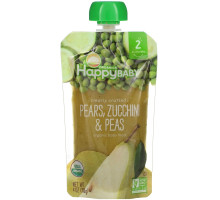 Nurture Inc. (Happy Baby), Organic Baby Food, Pears, Zucchini & Peas, Stage 2, 6+ Months, 4.0 oz (113 g)