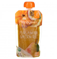 Nurture Inc. (Happy Baby), Organic Baby Food, Stage 2, 6+ Months, Pears, Pumpkin, & Passion Fruit, 4.0 oz (113 g)