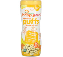 Nurture Inc. (Happy Baby) happypuffs Органические колечки Для малышей которые уже сами держат еду руками Банановые колечки 21 унция (60 г)