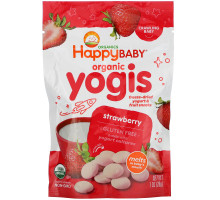 Nurture Inc. (Happy Baby) happyyogis Йогуртово-фруктовые снэки со вкусом клубники 1 унция (28 г)