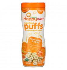 Nurture Inc. (Happy Baby) Happypuffs Органические колечки сладкая картошка 21 унции (60 г)