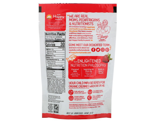 Nurture Inc. (Happy Baby) Nurture Inc. (Happy Baby) органический крем закуска из сублимированных овощей и фруктов клубника малина и морковь 1 унция (28 г) Nurture Inc. (Happy Baby) Nurture Inc. (Happy Baby) органический крем закуска из сублимированных овощей и фруктов клубника малина и морковь 1 унция (28 г)