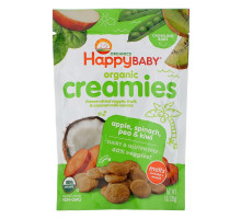 Nurture Inc. (Happy Baby) Торговая марка happycreamies Закуска с овощами и фруктами Яблоко шпинат горох и киви 1 унция (28 г)