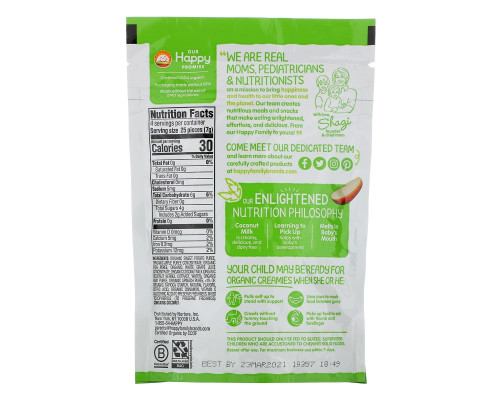 Nurture Inc. (Happy Baby) Торговая марка happycreamies Закуска с овощами и фруктами Яблоко шпинат горох и киви 1 унция (28 г) Nurture Inc. (Happy Baby) Торговая марка happycreamies Закуска с овощами и фруктами Яблоко шпинат горох и киви 1 унция (28 г)