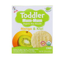 Hot Kid, Печенье с органическим рисом Toddler Mum-Mum, манго и киви, 12 упаковок, 60 г