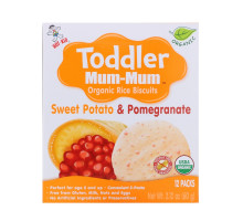 Hot Kid, Печенье с органическим рисом Toddler Mum-Mum, батат и гранат, 12 упаковок, 60 г
