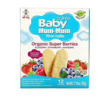 Hot Kid, Baby Mum-Mum , Organic Rice Rusks, Super Berries, 12 2-Packs, 1.76 oz (50 g) Each