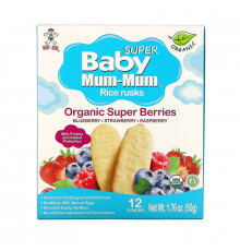 Hot Kid, Baby Mum-Mum , Organic Rice Rusks, Super Berries, 12 2-Packs, 1.76 oz (50 g) Each