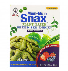 Hot Kid, Mum-Mum Snax, Baked Pea Snacks, Mixed Berries,  5 Pouches, 1.76 oz (50 g)