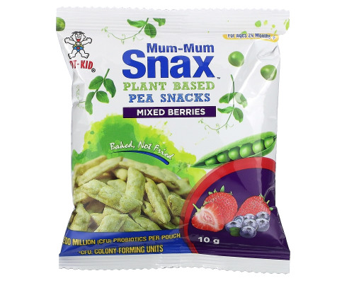 Hot Kid, Mum-Mum Snax, Baked Pea Snacks, Mixed Berries, 5 Pouches, 1.76 oz (50 g) Hot Kid, Mum-Mum Snax, Baked Pea Snacks, Mixed Berries, 5 Pouches, 1.76 oz (50 g)