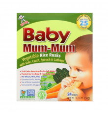 Hot Kid Baby Mum-Mum овощные рисовые сухари 24 сухаря 50 г каждый
