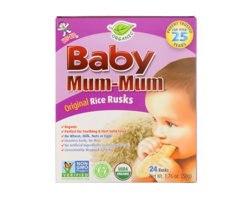 Hot Kid, Baby Mum-Mum, Organic Rice Rusks, Original, 24 Rusks, 1.76 oz (50 g) Hot Kid, Baby Mum-Mum, Organic Rice Rusks, Original, 24 Rusks, 1.76 oz (50 g)
