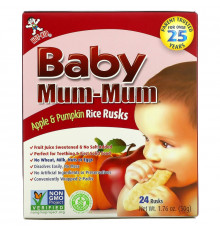 Hot Kid Baby Mum-Mum отборные высококачественные рисовые сухарики яблоко 24 сухарика 176 унции (50 г)
