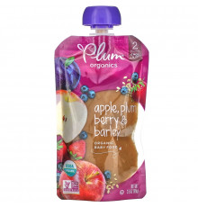 Plum Organics Органическое детское питание стадия 2 слива ягоды и ячмень 35 унции (99 г)