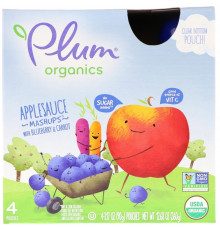 Plum Organics, Organic Mashups, Blueberry Blitz, 4 Pouches, 3.17 oz (90 g) Each