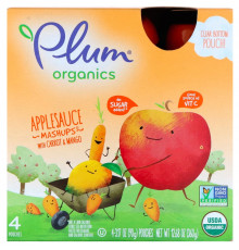Plum Organics, Plum, Organic Mashups, Carroty Chop, 4 Pouches, 3.17 oz (90 g) Each