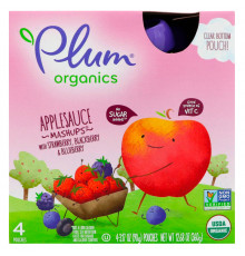 Plum Organics Органическое пюре ягоды 4 пакетика 317 унции (90 г) каждый
