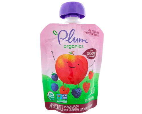 Plum Organics Органическое пюре ягоды 4 пакетика 317 унции (90 г) каждый Plum Organics Органическое пюре ягоды 4 пакетика 317 унции (90 г) каждый