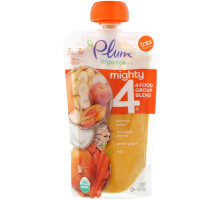 Plum Organics Mighty 4 питательная смесь тыква гранат киноа греческий йогурт  для малышей 4 унции (113 г)