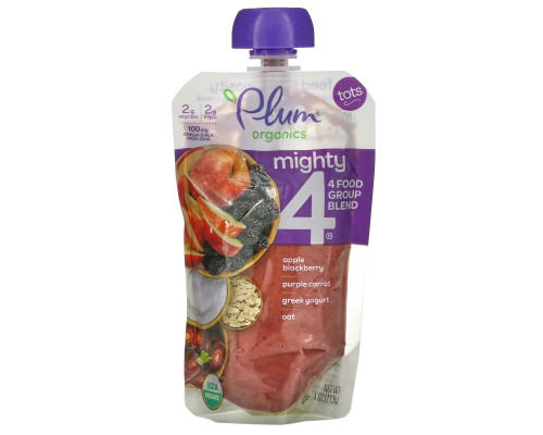 Plum Organics Mighty 4 питательная смесь фиолетовая морковь черника киноа греческий йогурт 4 унции (113 г) Plum Organics Mighty 4 питательная смесь фиолетовая морковь черника киноа греческий йогурт 4 унции (113 г)