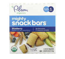 Plum Organics Батончик Mighty 4 необходимое питание голубика с морковью 6 батончиков по 067 унции (19 гр) каждый