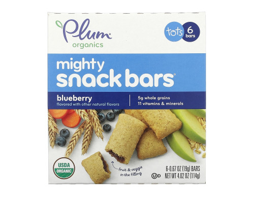 Plum Organics Батончик Mighty 4 необходимое питание голубика с морковью 6 батончиков по 067 унции (19 гр) каждый Plum Organics Батончик Mighty 4 необходимое питание голубика с морковью 6 батончиков по 067 унции (19 гр) каждый