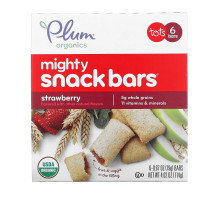 Plum Organics Mighty 4 Essential Nutrition Bar Strawberry with Spinach 6 Bars .67 oz (19 g)
