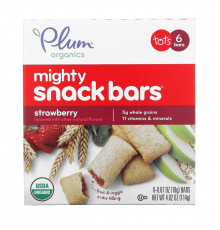 Plum Organics Mighty 4 Essential Nutrition Bar Strawberry with Spinach 6 Bars .67 oz (19 g)