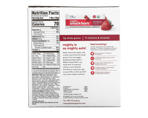 Plum Organics Mighty 4 Essential Nutrition Bar Strawberry with Spinach 6 Bars .67 oz (19 g) Plum Organics Mighty 4 Essential Nutrition Bar Strawberry with Spinach 6 Bars .67 oz (19 g)