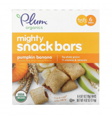 Plum Organics Mighty 4 Essential Nutrition Bar Pumpkin Banana 6 Bars 6-.67 oz (19 g) Each
