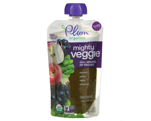 Plum Organics, Organic Mighty Veggie, Vegetable and Fruit Smoothie, 4 oz (113 g) Plum Organics, Organic Mighty Veggie, Vegetable and Fruit Smoothie, 4 oz (113 g)