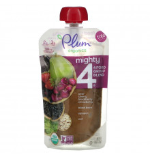 Plum Organics, Might 4, Tots, Essential Nutrition Blend, Spinach, Cherry, Oats, Black Beans, 4 oz (113 g)