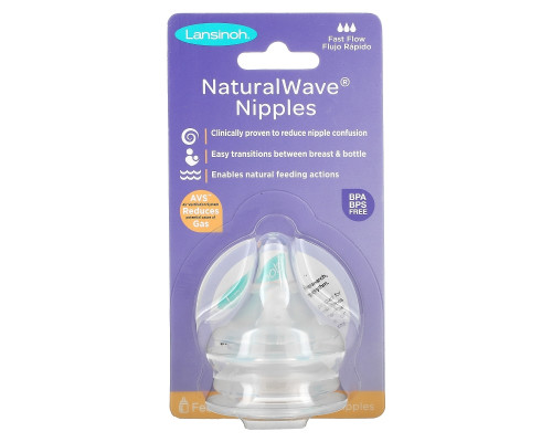 Lansinoh, mOmma, соски NaturalWave, быстрый ток, 2 соски Fast-Flow Lansinoh, mOmma, соски NaturalWave, быстрый ток, 2 соски Fast-Flow