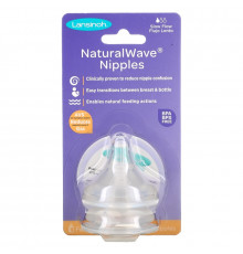 Lansinoh, Соски NaturalWave, медленный ток молока, 2 соски Slow-Flow