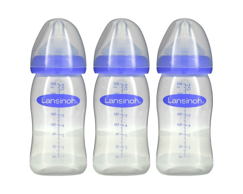Lansinoh, Бутылки с соской Natural Wave, средний поток, 3 бутылки, по 8 унций (240 мл) каждая Lansinoh, Бутылки с соской Natural Wave, средний поток, 3 бутылки, по 8 унций (240 мл) каждая