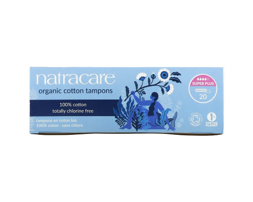 Natracare, Органические хлопковые тампоны, супер плюс, 20 тампонов Natracare, Органические хлопковые тампоны, супер плюс, 20 тампонов